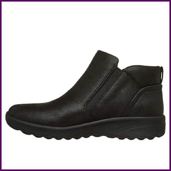 Microleather Ankle Booties with Memory Foam Insole, Side Zip Casual Shoes - Picture 6 of 7